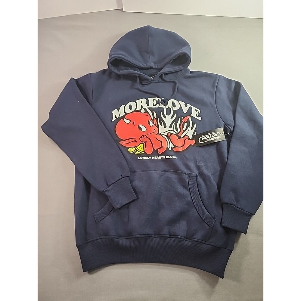 Lonely Hearts Club Black Hoodie Size Small More Love Massive Action New w Tags